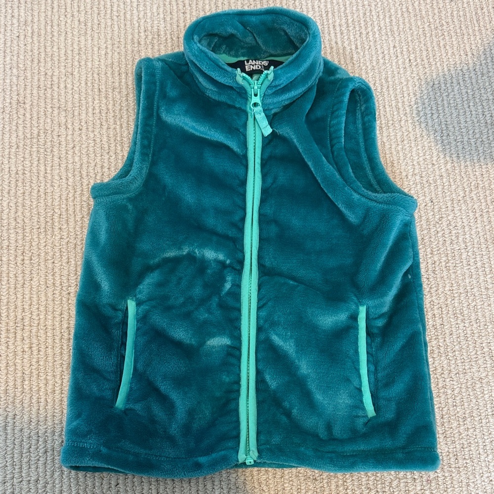 Lands' End Turquoise Fleece Vest